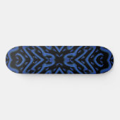 Abstract Spiny Crest Spiked In Blue Colors Pattern Skateboard (Horizontal)