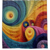 Abstract Spiral Pattern Colorful 3D Swirl Texture Duschvorhang (Vorderseite)