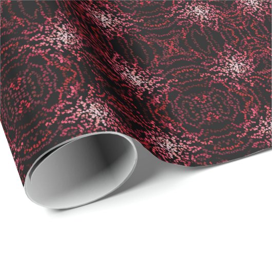 Abstract Splatter Dots Of Pinks And Reds Pattern Geschenkpapier (Rolleneckpunkt)