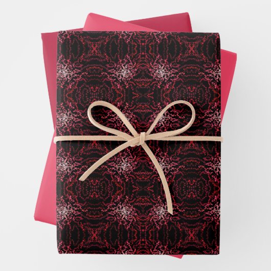 Abstract Splatter Dots Of Pinks And Reds Pattern Geschenkpapier Set (Beispiel)