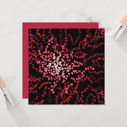 Abstract Splatter Dots Of Pinks And Reds Pattern Karte (Vorderseite/Rückseite Beispiel)