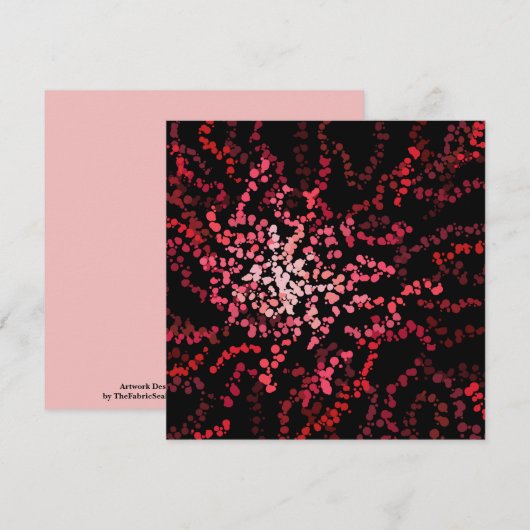 Abstract Splatter Dots Of Pinks And Reds Pattern Karte (Vorne/Hinten)
