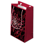 Abstract Splatter Dots Of Pinks And Reds Pattern Kleine Geschenktüte (Rückseite Schrägansicht)