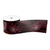 Abstract Splatter Dots Of Pinks And Reds Pattern Satinband (Spule)