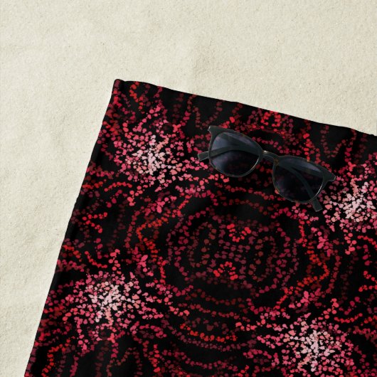 Abstract Splatter Dots Of Pinks And Reds Pattern Strandtuch (Beispiel)
