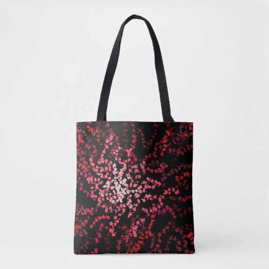 Abstract Splatter Dots Of Pinks And Reds Pattern Tasche (Vorderseite)