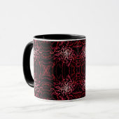 Abstract Splatter Dots Of Pinks And Reds Pattern Tasse (Vorderseite Links)