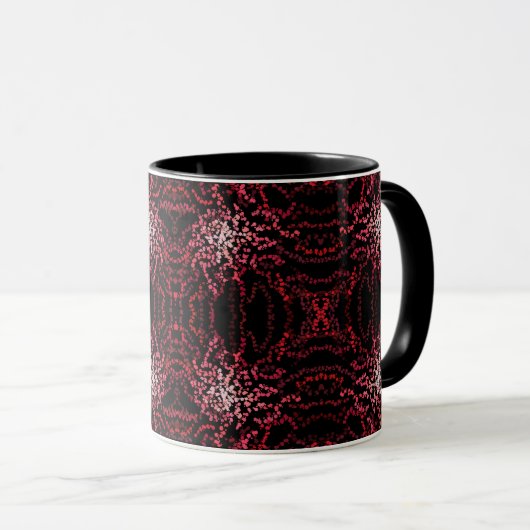 Abstract Splatter Dots Of Pinks And Reds Pattern Tasse (VorderseiteRechts)