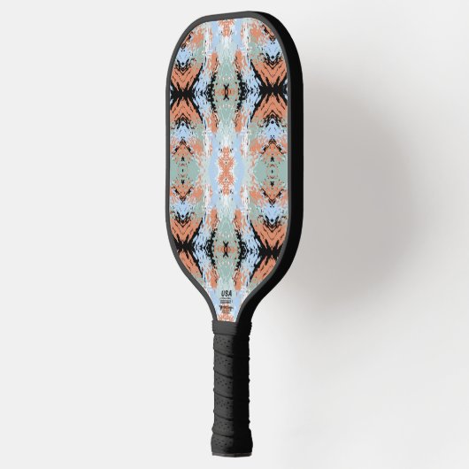 Abstract Split Ends Pattern And Soft Pastels Pickleball Schläger (Links)