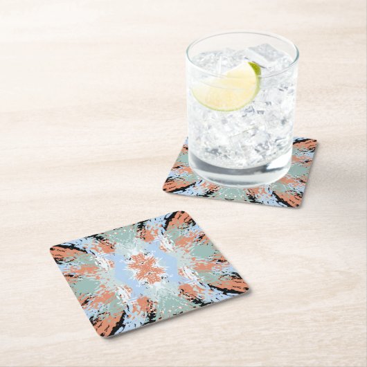 Abstract Split Ends Pattern And Soft Pastels Rechteckiger Pappuntersetzer (Vor Ort)