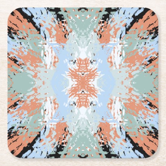 Abstract Split Ends Pattern And Soft Pastels Rechteckiger Pappuntersetzer (Vorderseite)