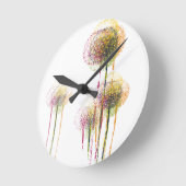 Abstract Spring Flower Trees #2 Runde Wanduhr (Winkel)