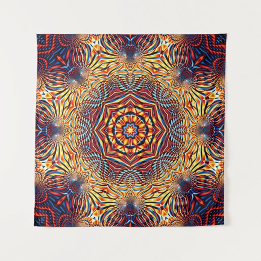 Abstract square background. Symmetric round decora Wandteppich (Vorderseite)