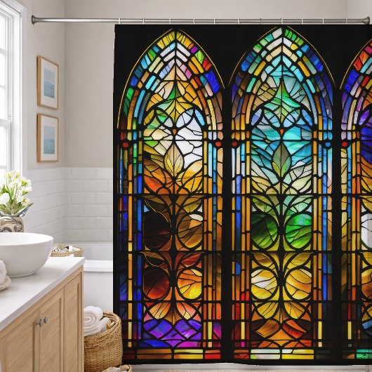 Abstract Stained Glass Design Duschvorhang