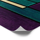 Abstract Stained Glass Harp Poster Teal and Purple (Ecke)