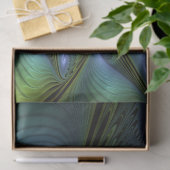 Abstract Star, Shiny Blue Green Golden Fractal Art Seidenpapier (Geschenk)