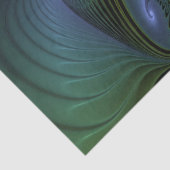 Abstract Star, Shiny Blue Green Golden Fractal Art Seidenpapier (Detail)