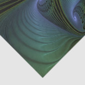 Abstract Star, Shiny Blue Green Golden Fractal Art Seidenpapier (Detail)