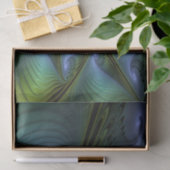 Abstract Star, Shiny Blue Green Golden Fractal Art Seidenpapier (Geschenk)