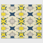Abstract Starburst Pattern in Yellow and Blue Geschenkpapier (Flach)