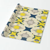 Abstract Starburst Pattern in Yellow and Blue Geschenkpapier (Ungerollt)