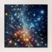 Abstract Stars and Moon Puzzle (Horizontal)