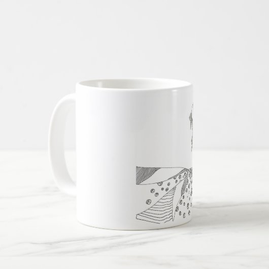 Abstract stick figure custom mug giraffe kaffeetasse (Vorderseite Links)