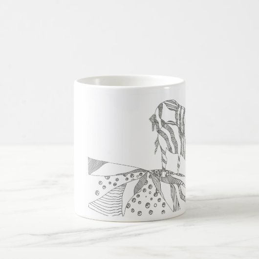 Abstract stick figure custom mug giraffe kaffeetasse (Mittel)