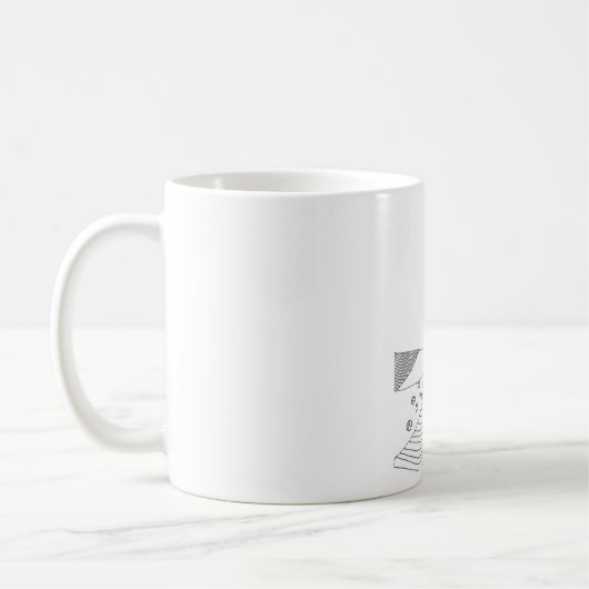Abstract stick figure custom mug giraffe kaffeetasse (Links)