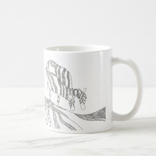 Abstract stick figure custom mug giraffe kaffeetasse (Rechts)