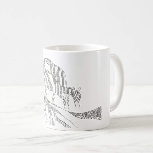 Abstract stick figure custom mug giraffe kaffeetasse (VorderseiteRechts)