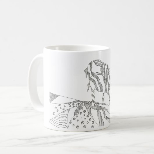 Abstract stick figure custom mug giraffe kaffeetasse (Vorderseite Links)