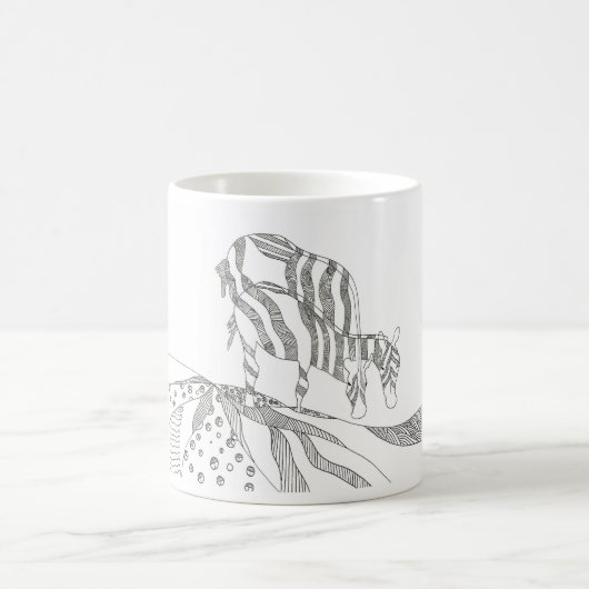 Abstract stick figure custom mug giraffe kaffeetasse (Mittel)