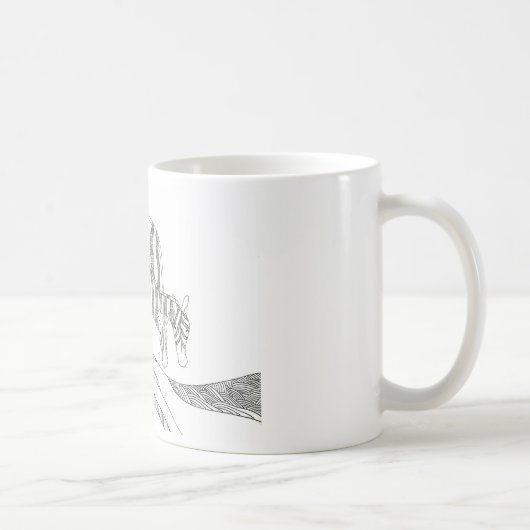 Abstract stick figure custom mug giraffe kaffeetasse (Rechts)