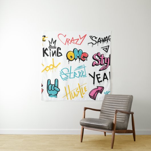 Abstract street graffiti lettering elements with g wandteppich (Beispiel)