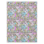 Abstract striped pattern stripes beige turquoise p tischdecke (Vorderseite)