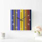 Abstract Stripes Design 1 Quadratische Wanduhr (Zuhause)
