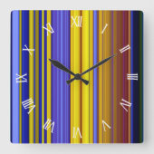 Abstract Stripes Design 1 Quadratische Wanduhr (Vorderseite)