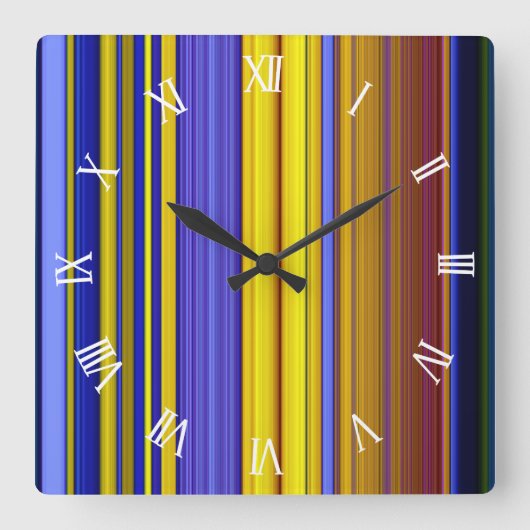 Abstract Stripes Design 1 Quadratische Wanduhr (Vorderseite)