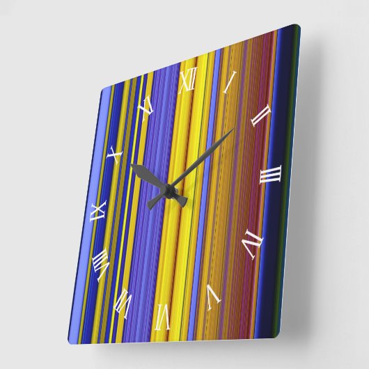 Abstract Stripes Design 1 Quadratische Wanduhr (Winkel)