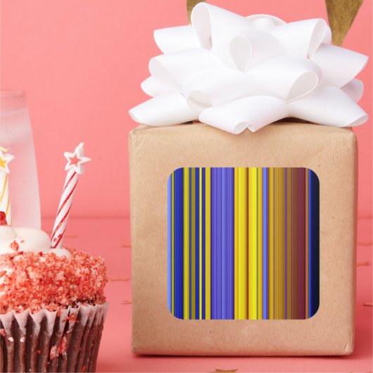 Abstract Stripes Design 1 Quadratischer Aufkleber (Party)