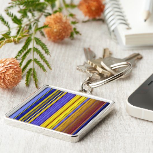 Abstract Stripes Design 1 Schlüsselanhänger (Seite)