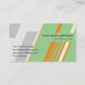 Abstract stripes in orange green gray visitenkarte (Rückseite)