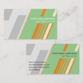 Abstract stripes in orange green gray visitenkarte (Vorne/Hinten)