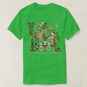Abstract Stylized Coffee Making Process Scheme T-Shirt (Design vorne)