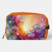 Abstract Sun Rays Floral Cloud Ink Landscape Waschbeutel (Rückseite)