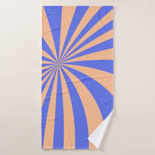Abstract sunburst pattern background. blue and ora badehandtuch (Badehandtuch)