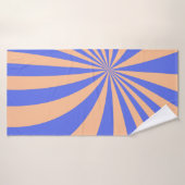 Abstract sunburst pattern background. blue and ora badehandtuch (Badehandtuch)