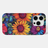 Abstract Sunflower Floral - iPhone 15 Pro Cases (Rückseite (Horizontal))