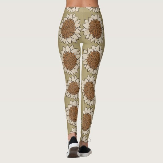 Abstract Sunflower Tile Background Leggings (Rückseite)